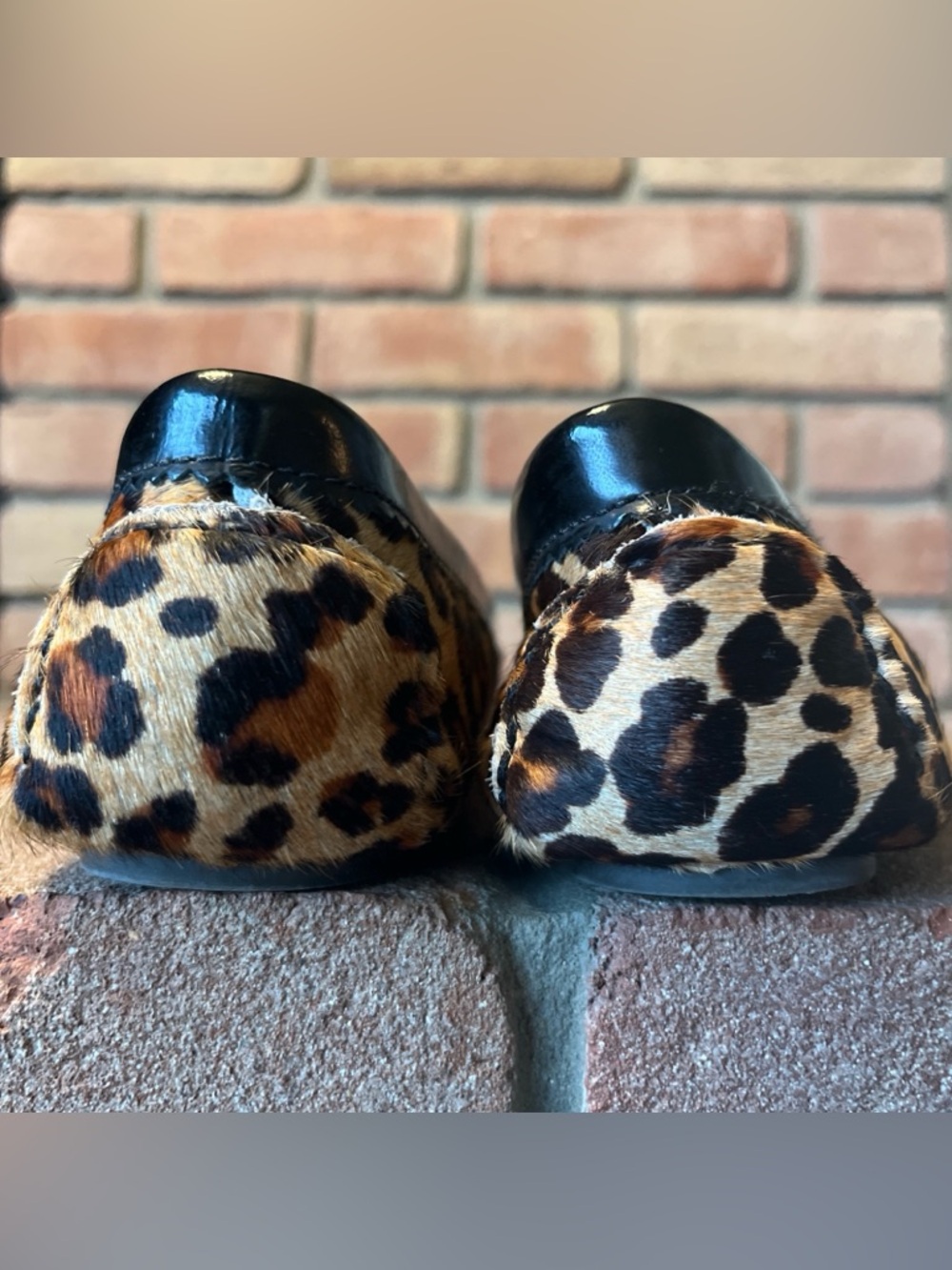 GH Bass Leather-lined Calf Fur Leopard Print Penny Loafers - Women 8.5 - Picture 4 of 11